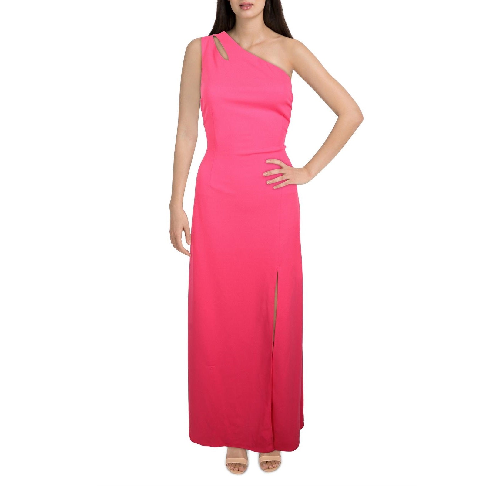 Ava + Esme Size XS Pink One Shoulder Long Evening Dress NWT